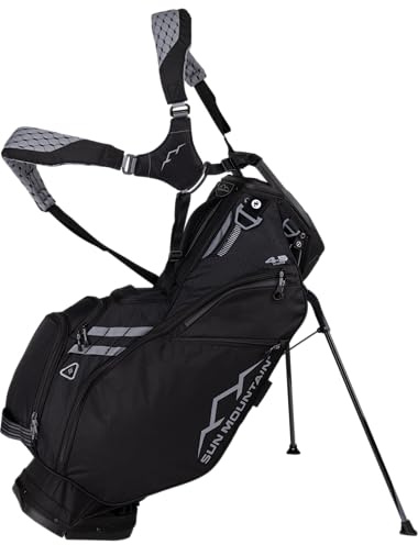 Sun Mountain Men's Eclipse 4.5 LS Lightweight VLO Stand Golf Bag 14-Way Top - 8 Pockets, X Fit Dual Strap System, Push & Electric Cart Compatible Compression Base, 2025 Model - Black