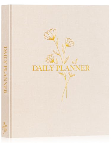 Lanpn Planificador Agenda Diaria, Daily To Do List Planner Cuaderno Diario Lista de Tareas Pendientes Sin Fecha, Planificación Bloc de Notas Lista de Citas para Mujer Hombre Oficina Escuela, Beige