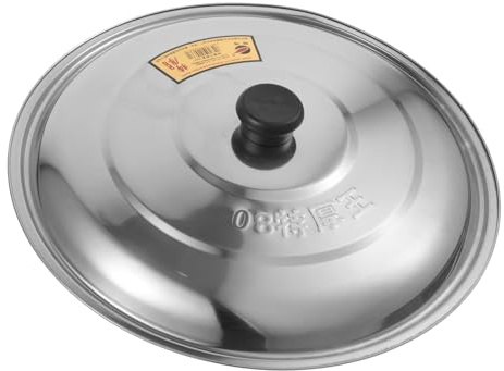 NAMOARLY Tapa de Olla Redonda de Acero Inoxidable para Wok y Cacerola con Diseño Cómodo y Cocina Rápida, Adecuado para Uso Doméstico en Cocina Familiar