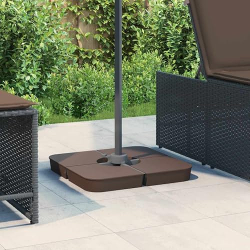 Set di 4 supporti a croce per ombrelloni semaforo, base in polipropilene da 100 kg, per giardino, terrazza, piscina, ambienti esterni, riempimento stabile con sabbia