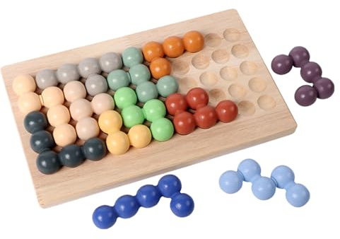 Juego De Cuentas Genérico En Tablero De Madera, De Apilamiento Y Asociación | Juego De Perlas para | para Niños y Niñas Más de 36 Meses Casa Aula Viaje Picnic