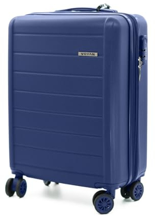 VOYAN Maleta de Cabina Expandible 55x40x20 SDR Azul, Trolley de Viaje Ultraligero con Carcasa Rígida ABS, Ruedas Dobles Giratorias y Cerradura de Seguridad, Equipaje de Mano Resistente