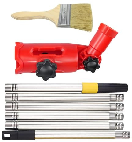 Alargador Pincel Multiángulo - Extensor Acero Inoxidable Giratorio 180 Grados 66.9 Pulgadas | Accesorio Rodillo Pintura Para Techo Ventana Esquina | Herramienta Pintura Ángulo Ajustable