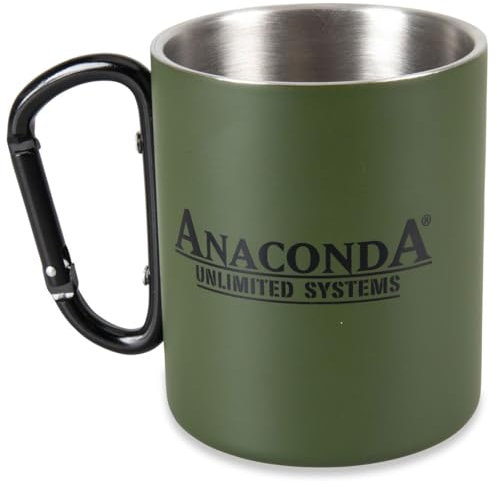 ANACONDA Carabiner Mug 300ml Stainless Steel - Angeltasse, Kaffeetasse, Tasse für Angler