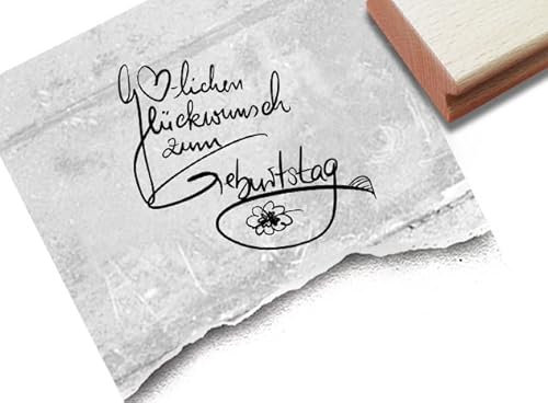 Stempel Herzlichen Glückwunsch zum Geburtstag - Textstempel Geburtstagskarte Geschenkanhänger Gutschein Basteln Geschenk Deko Scrapbook- zAcheR-fineT