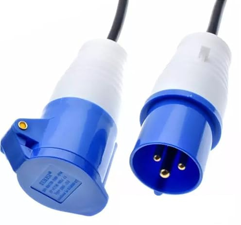 Heavy Duty Extension Lead,3M Heavy Duty 16A 230V Mains Hook Up Cable Camping Extension Lead Mains Power Cable for Caravan Campervan Motorhome Accessories (3M)