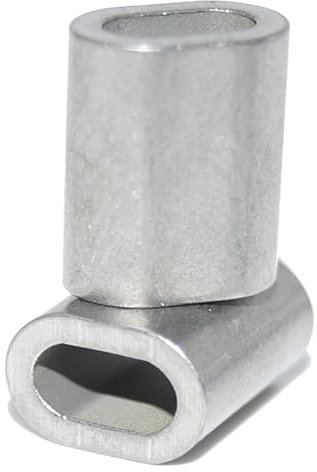 Pressklemme 2 mm 20 Stück aus Edelstahl A4, Drahtseil-Klemme, Edelstahlhülse für Seil mit Ø =2 mm - V4A rostfreier