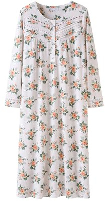 Keyocean Cotton Nightdresses for Women UK Long Sleeve Nighties