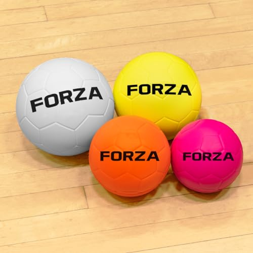 FORZA Foam Handballs | Soft, Non-Sting PU Foam Handballs for Primary & Junior School Children - Multi-Pack Options Available for PE & Sports (Pack of 12, Fluro-Colour, Size 3 (7.5in))