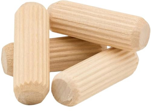 ARMLAZER 150 tacos de madera de haya de 12 x 30 mm, varillas de haya, ranuradas de madera, pasadores de madera dura, alfileres de madera acanalada, espinas de madera para proyectos de artesanía de