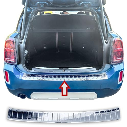 Recambo | Protector de Parachoques Trasero | Compatible con Mini Countryman F60 LCI | Acero Inoxidable Cromado | Protección Borde de Carga