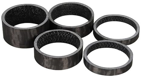 Directions VéLo Ensemble d'entretoises de vélo en carbone 5pcs Entretoises en carbone Entretoise de tige de casque 1/8quot;Kit d'entretoises de vélo de route en carbone UD 5mm 10mm15mm Jeu De Directio