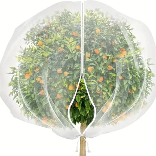 Fruit Tree Netting Bags with Zipper and Drawstring Anti Bird Plant Protection Cover for Blueberry Bush Berry Plants Reusable Garden Netting Barrier for Fruit Trees, Outdoor Bush Nets
