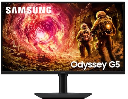 Samsung 27 Zoll Odyssey G50F Gaming Monitor, PC-Bildschirm mit IPS-Panel, 2.560 x 1.440 Pixel (QHD), 180 Hz, 1 ms (G/G), AMD FreeSync Premium, NVIDIA G-Sync, HDR10, LS27FG502EUXEN