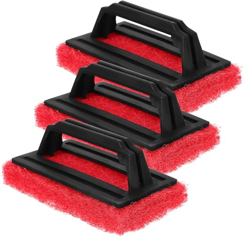 CALLARON 3 Pinceles de Serigrafía Rojos Mango, Cepillos Removedores de Tinta Resistentes para Limpieza de Pantallas, Accesorios Portátiles para Impresión Textil y Manual