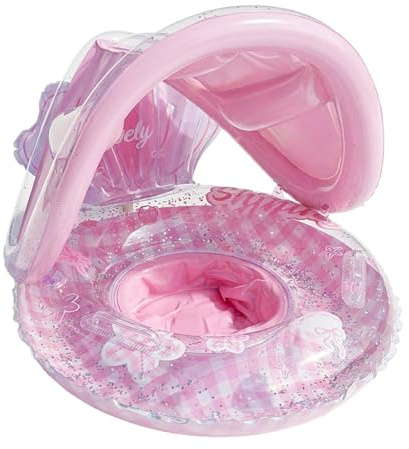 Bouée Bebe avec Pare Sun, Siège Piscine Exterieur Rose pour Bébé