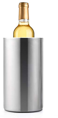 Jolitac Wine Chiller Bucket, Stainless Steel Double Wall Wine Cooler Bucket, Keeps Cold for Hours Wine Bottle Cooler Chiller Insulated Champagne Beer Ice Bucket (1 PC)