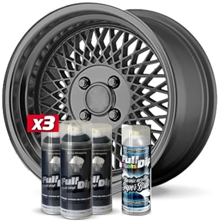 AutoFullCar Pack 3 Sprays Full Dip Antracita Metalizado Brillo