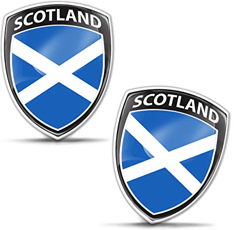 Biomar Labs® 2 x 3D Gel Pegatinas Siliconas Adhesivos Emblema Auto Coche Moto Bici Ordenador Bandera Nacional Scotland Escocia Escocesa F 152