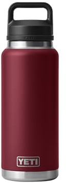 YETI Rambler 36 oz Bottle, Leakproof, Vacuum Insulated, Stainless Steel with Chug Cap, Harvest Red