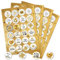 Spruchaufkleber, 96er Set: Runde Sticker mit Sprüchen, Aufkleber Rund, Spruch Liebe & Freundschaft, Geschenkaufkleber Sprüche, Zum Aufkleben, Erwachsene & Kinder, Geschenk Geburtstag, Gold, ⌀ 4 cm