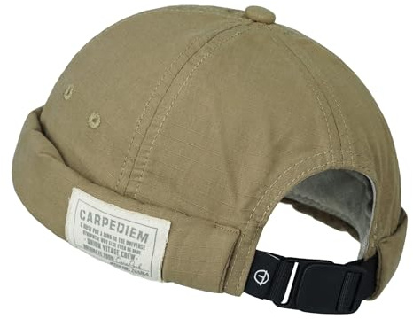 Clakllie Sommar docker keps justerbar keps docker mössa mössa tunn sailor keps unisex hamnarbetare mössa herr rullkant mössa unisex sjömansmössa hamnmössa, H-GD43-khaki, En Storlek