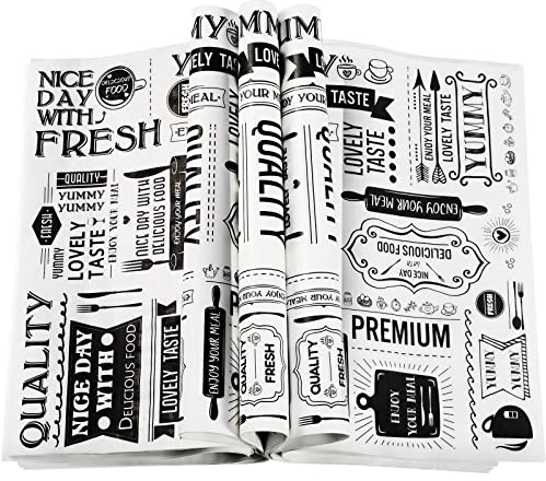 Wax Paper Sheets Deli Newsprint Food Basket Liners 8.3 x 9.8 in Sandwich Wrapping Paper Grease Resistant Waterproof Wrapping Tissue Hamburger Picnic Tissue for Baking Kitchen