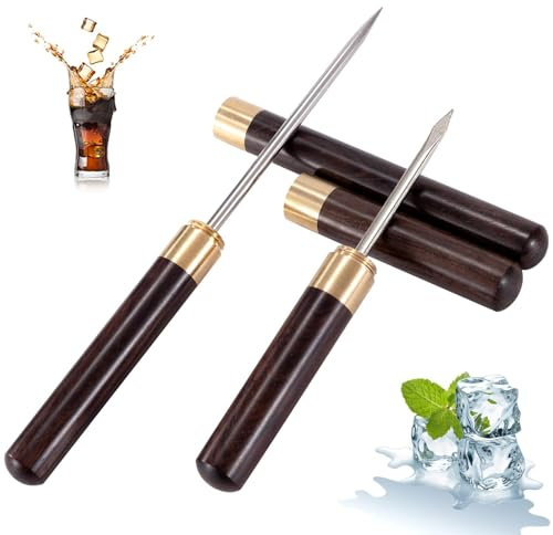 Eispickel, Edelstahl-Eiszerkleinerer Mit Holzgriff, Eishacker, Eismeißel, Japanischer Stil, Ideal Für Bars und Zuhause,für die Eisherstellung in der Küche, Bar, Barkeeper, Picknick, Camping