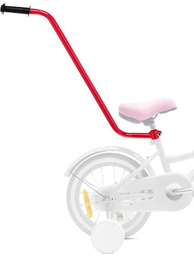 sun baby Barre de poussée pour vélo d'enfant coulissante poignée Barre de Maintien Aide à l'apprentissage (Rose foncé)
