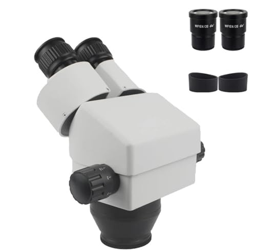 Microscope binoculaire à grossissement continu, tête de Microscope stéréo 7X-45X + oculaire à Grand Champ WF10X/20mm(White)