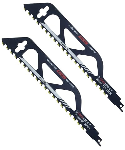 2PC Hojas De Sierra Sable, Sierra Sable para piedra, Sierra De Sable carburo de tungsteno, Accesorios Sierra Sable 305 mm, Hoja de sierra adecuado para concreto celular, madera y metal (S1243HM)