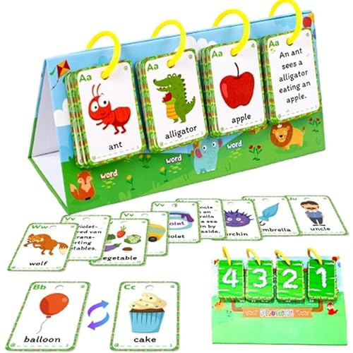 Sentence Flip Charts Sentence Building Flash Cards for Kids Literacy Educational Flip Chart Double-Sided Word Builder Cards CVC Word Language Learning Game Educational Spelling Toy for Classroom Home