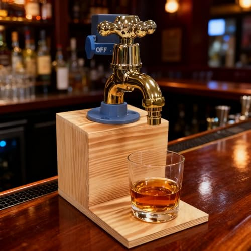 Dispensador de Whisky, Regalos para Hombres Dispensador de Bebidas con Grifo Dispensador de Cerveza Spritzer Soporte para Whisky Accesorios de Bar Regalos de Whisky para Esposo y Abuelo