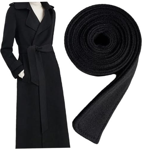 Cappotto Cintura Donna Lana Cintura Nera alla Moda a Vita Larga Avvolgente Cravatta Fusciacca Lunga per Maglioni Giacca 69x2 Pollici Cappotto, Nero, Maglione, Spesso, Fascia, Stoffa B