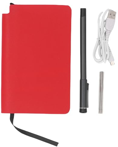 BONKZEBU Carnet Numérique avec Stylo, Bloc-notes Intelligent, Reconnaissance de Texte OCR, Dessin AI, économie en Temps Réel, avec 5.0 pour Téléphones IOS, Tablettes (Texture Lin Rouge)