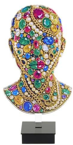 LINEE Recanati - BLING BLING Scultura Centrotavola Soprammobile Decorativo in PMMA e Base in Legno – Oggetto Ornamentale Effetto Gioiello per Casa e Ufficio – Altezza 33,5 cm – Made in Italy (Busto)