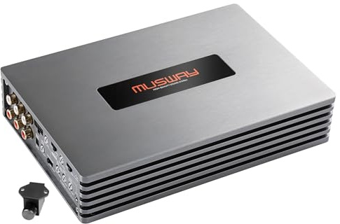 MUSWAY FOUR200-4-kanals klass D bilhifi förstärkare med 800 watt RMS och fjärrkontroll med nivå
