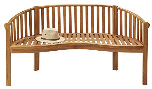 Garden Gear Acacia Hardwood Banana Bench, Wooden, Water Resistant, Outdoor Furniture for Garden Patio & Decking
