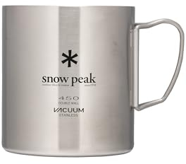 Homkeen Snow Peak Vakuum-Becher aus Edelstahl, doppelwandig, 450 ml, für Camping, Rucksackreisen, Trekking