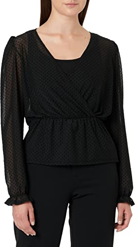 ONLY Onlcammi L/S Mesh Top Jrs Camicetta da Donna Nero S