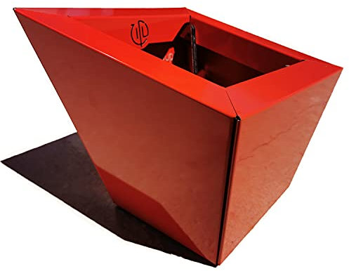 InterLock Pot de Fleurs en Aluminium-Composite, Couleur (Rouge Brillant), Pan coupé évasé, Dimensions au Sol 20x20 cm Hauteur 30-25-20 cm Fabrication française by