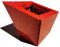 InterLock Pot de Fleurs en Aluminium-Composite, Couleur (Rouge Brillant), Pan coupé évasé, Dimensions au Sol 20x20 cm Hauteur 30-25-20 cm Fabrication française by