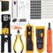 MAYLINEE-TECH Netzwerk Werkzeug Set, Crimp zange RJ45, Wartung LAN Cat5 Cat6 Kabel tester Kit Reparatur Abisolierschneider, RJ45 Koaxial stecker Crimpen(Schwarz)