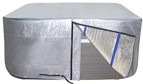 YUJHON Hot Tub Cover, Thermal Insulation Outdoor Spa Bath Pool Cover Protector Waterproof Hot Tub Covers Replacement (76“x76x35)