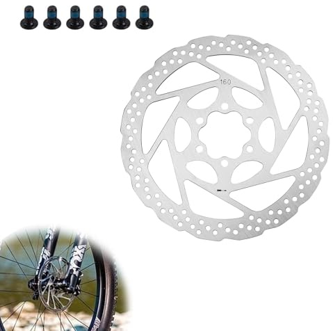 0XBIT 160 mm Disco Freno Bicicleta, Acero Inoxidable 1cr13 Disco de Freno de Bicicleta, Distancia Relativa Entre Orificios 44 mm, Adecuado para Bicicletas de Montaña y de Carretera