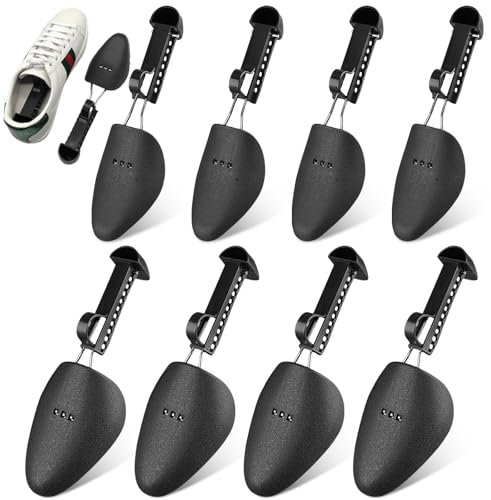GBKDQQ 4 Paar Schuhspanner für Damen/Herren, Schuhspanner aus Kunststoff, Schuhleisten Schuhformer, Verstellbare Länge Schuhspanner Größe 34-39/39-46 für Frauen oder Männe, Schwarz