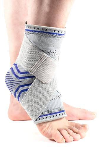 ILESTDG KörperHilfe KnöchelSupport Pro – Orthopädische Sprunggelenkbandage Mit Achillessehnen Bandage,Stabilisierende Fußgelenkbandage,Ankle Brace Für Männer & Frauen (1 Stück-Grau,XL(43-46))