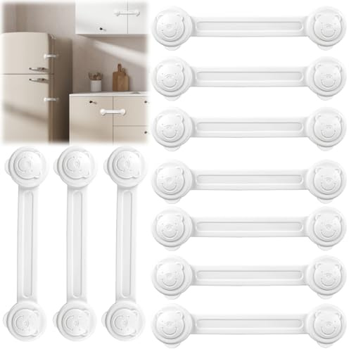 10 Pezzi Blocca Cassetti per Bambini, Trapano Necessario per Armadietto, Cassetto, Armadio, Frigorifero Sicurezza Cassetti Bambini (Bianca)