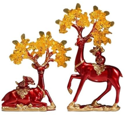 Gemstone Tree Citrin-Geldbaum, Glückszwillingshirsch, Eröffnungsdekoration for das Haus Money Trees