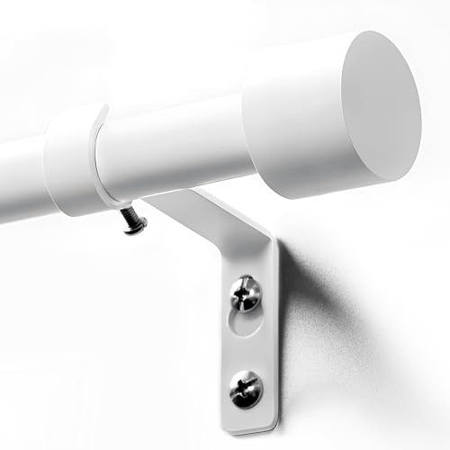 Deconovo Barra de Cortina Extensible Blanco, 76–175 cm, Metal Ø19 mm, Robusta y Estable hasta 10 kg, Ideal para Dormitorio y Salón